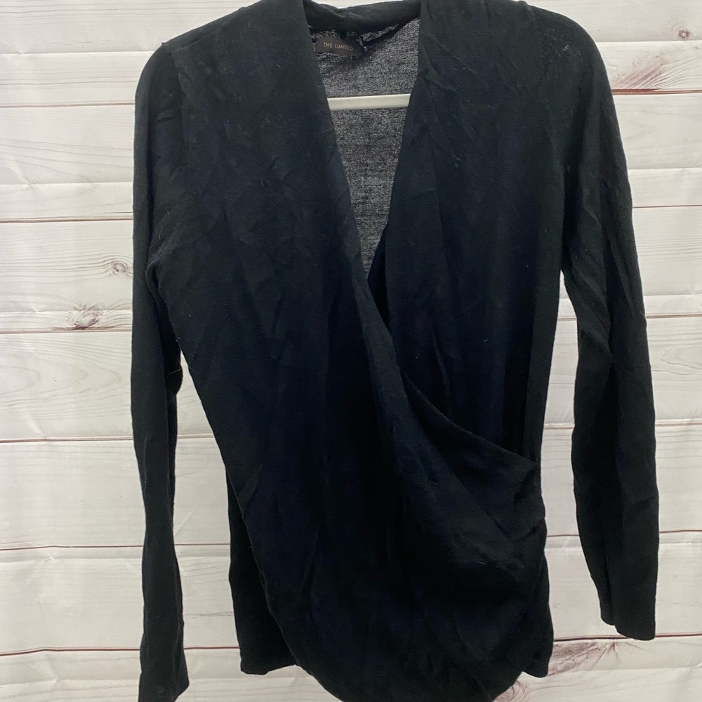 The Limited black wrap sweater